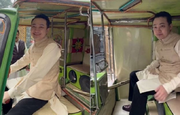Crypto billionaire Justin Sun takes a rickshaw ride in Pakistan