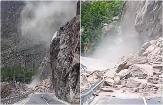 Tragic accident of landslide happened in Kohat